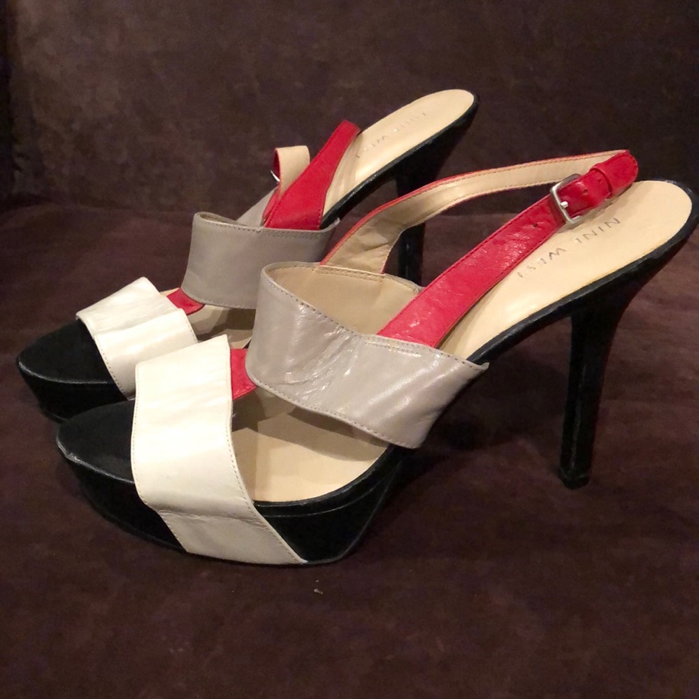 Nine West tricolor heels
